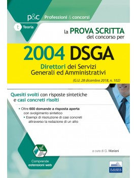 PROVA SCRITTA DEL CONCORSO PER 2004 DSGA