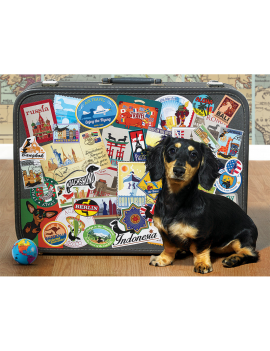 DACHSHUND 'ROUND THE WORLD PUZZLE 500 pz